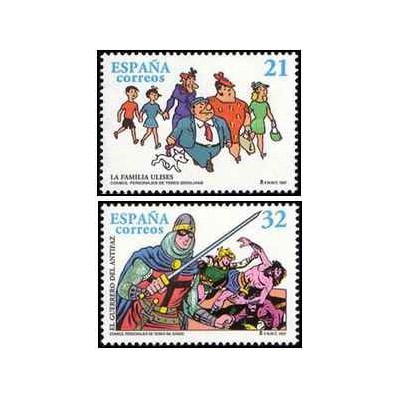 2 عدد  تمبر شخصیت های کمیک - اسپانیا 1997