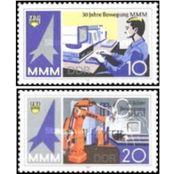 2 عدد  تمبر سی امین سالگرد نمایشگاه  علم - جمهوری دموکراتیک آلمان 1987