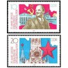2 عدد  تمبر هفتادمین سالگرد انقلاب اکتبر - جمهوری دموکراتیک آلمان 1987