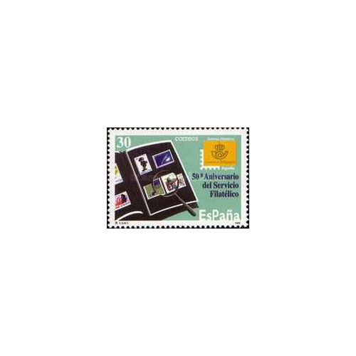 1 عدد  تمبر پنجاهمین سالگرد خدمات فیلاتلی پستی - اسپانیا 1996