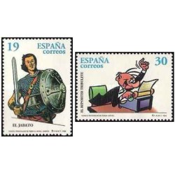2 عدد  تمبر شخصیت های کمیک - اسپانیا 1996