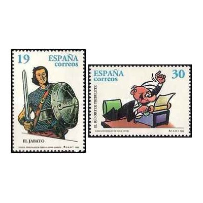 2 عدد  تمبر شخصیت های کمیک - اسپانیا 1996