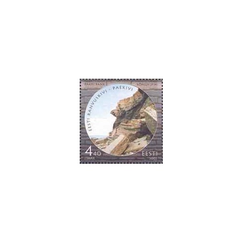 1 عدد  تمبر سنگ آهک - سنگ ملی استونی - استونی 2002