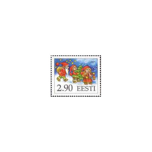 1 عدد  تمبر کریستمس - استونی 1997