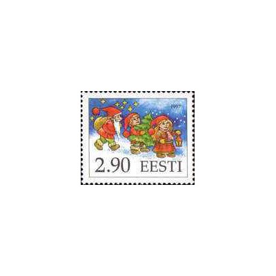 1 عدد  تمبر کریستمس - استونی 1997