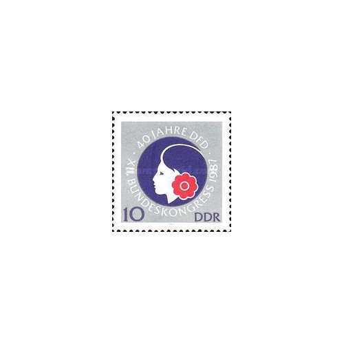1 عدد  تمبر کنگره زنان - جمهوری دموکراتیک آلمان 1987