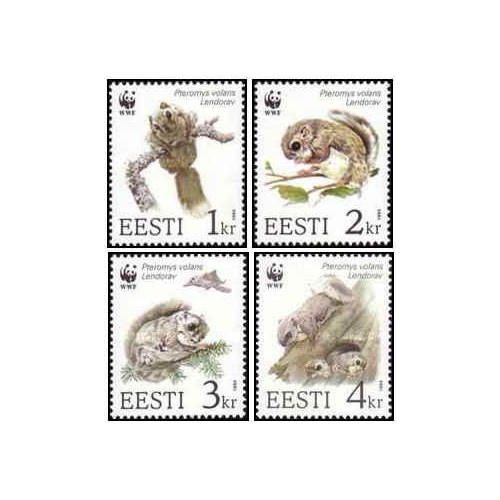 4 عدد  تمبر بنیاد جهانی حیات وحش - WWF - استونی 1994