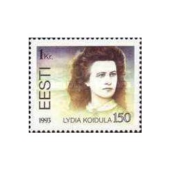 1 عدد  تمبر صد و پنجاهمین سالگرد تولد لیدیا کویدولا - استونی 1993