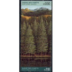 1 عدد  تمبر نجات جنگل - ژنو سازمان ملل 1988 ارزش روی تمبر 1.7 دلار