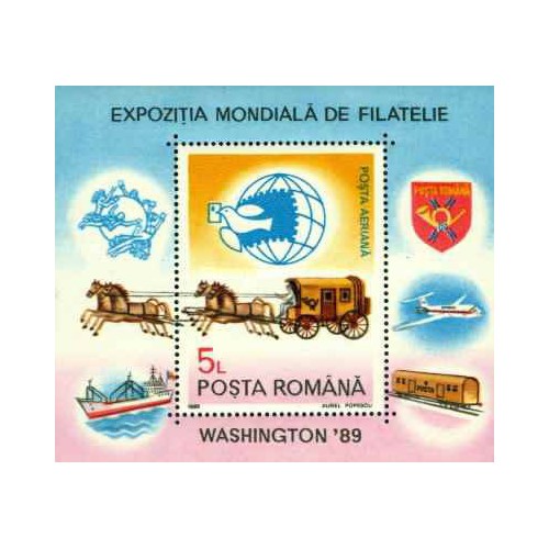 مینی شیت نمایشگاه بین المللی تمبر - نمایشگاه جهانی تمبر89 - واشنگتن - رومانی 1989