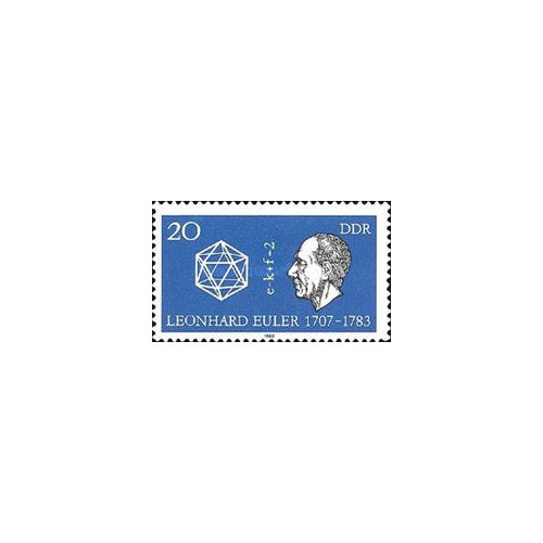 1 عدد تمبر دویستمین سالگرد مرگ لئونارد اویلر - ریاضی دان و فیزیکدان- جمهوری دموکراتیک آلمان 1983 1 عدد تمبر دویستمین سالگرد مرگ لئونارد اویلر - ریاضی دان و فیزیکدان- جمهوری دموکراتیک آلمان 1983