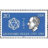 1 عدد  تمبر دویستمین سالگرد مرگ لئونارد اویلر - ریاضی دان و فیزیکدان- جمهوری دموکراتیک آلمان 1983