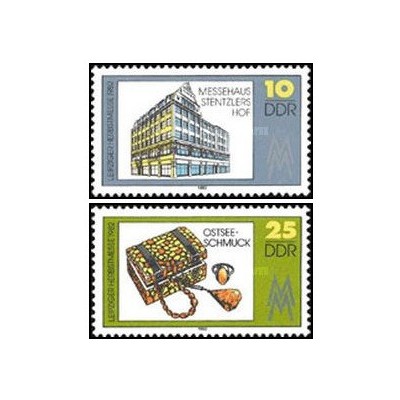 2 عدد  تمبر نمایشگاه پاییزه لایپزیگ - جمهوری دموکراتیک آلمان 1982