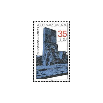 1 عدد  تمبر بنای یادبود آشویتس-بیرکناو - جمهوری دموکراتیک آلمان 1982