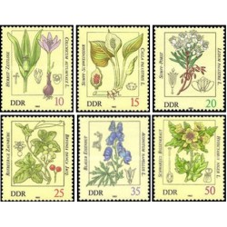 6 عدد  تمبر گیاهان سمی - جمهوری دموکراتیک آلمان 1982