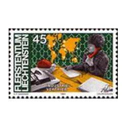 1 عدد تمبر سری پستی - مردم و کار - 45Rp - لیختنشتاین 1984