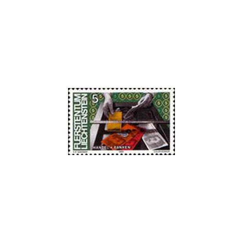 1 عدد تمبر سری پستی - مردم و کار - 5Rp - لیختنشتاین 1984