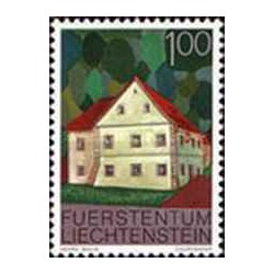 1 عدد تمبر سری پستی - ساختمانها - 1 فرانک - لیختنشتاین 1978