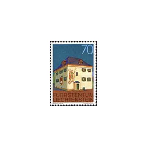1 عدد تمبر سری پستی - ساختمانها - 70- لیختنشتاین 1978