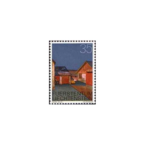 1 عدد تمبر سری پستی - ساختمانها - 35- لیختنشتاین 1978