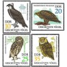4 عدد  تمبر گونه های حفاظت شده پرندگان - جمهوری دموکراتیک آلمان 1982