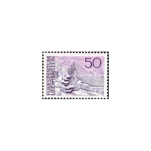 1 عدد تمبر سری پستی - مناظر - 50- لیختنشتاین 1973