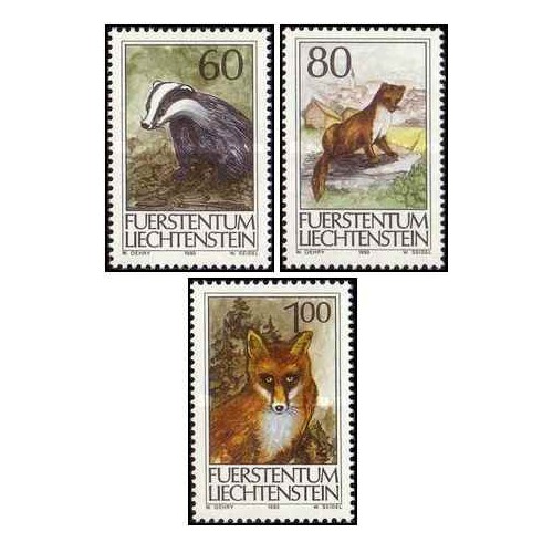 3 عدد تمبر شکار - لیختنشتاین 1993