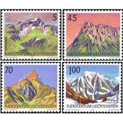 4 عدد تمبر سری پستی - کوهها- لیختنشتاین 1990