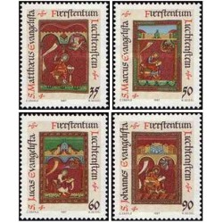 4 عدد تمبر چهار مبلغ مسیحی - لیختنشتاین 1987
