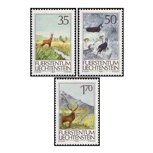 3 عدد تمبر شکار- لیختنشتاین 1986