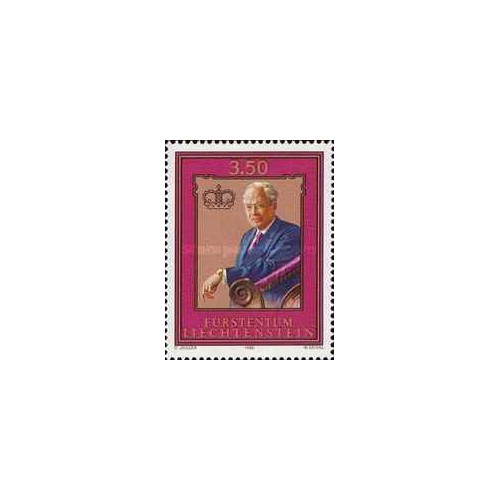 1 عدد تمبر هشتادمین سالگرد تولد شاهزاده فرانتس جوزف دوم- لیختنشتاین 1986 قیمت 4.4 دلار