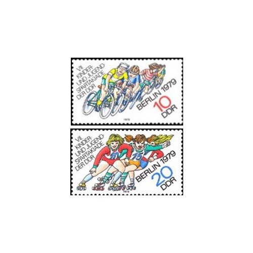 2 عدد  تمبر رویدادهای جوانان - جمهوری دموکراتیک آلمان 1979