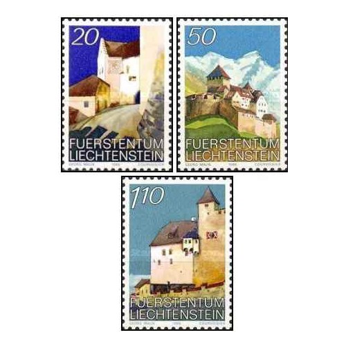 3 عدد تمبر قلعه وادوز  - لیختنشتاین 1986