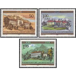 3 عدد تمبر قلعه ها - نقاشی  - لیختنشتاین 1985