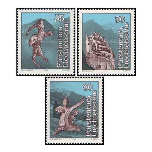 3 عدد تمبر افسانه ها  - لیختنشتاین 1984