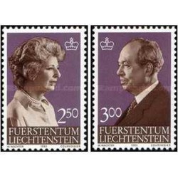 2 عدد تمبر یادبود شاهزاده فرانتس جوزف دوم و پرنسس جینا  - لیختنشتاین 1983 قیمت 6 دلار