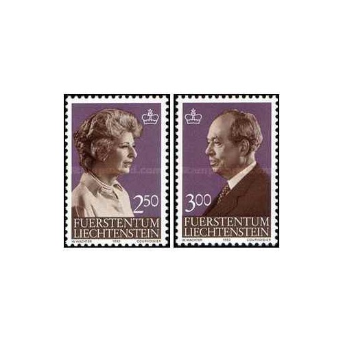 2 عدد تمبر یادبود شاهزاده فرانتس جوزف دوم و پرنسس جینا  - لیختنشتاین 1983 قیمت 6 دلار