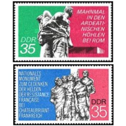 2 عدد  تمبر بناهای تاریخی - جمهوری دموکراتیک آلمان 1974