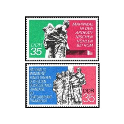 2 عدد  تمبر بناهای تاریخی - جمهوری دموکراتیک آلمان 1974