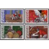 4 عدد تمبر سری پستی - مردم و کار - لیختنشتاین 1982