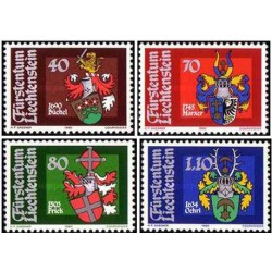 4 عدد تمبر نشان های ملی - لیختنشتاین 1980