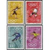 4 عدد تمبر بازی های المپیک زمستانی - ساپورو ، ژاپن - لیختنشتاین 1971