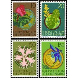 4 عدد تمبر گلها - لیختنشتاین 1971