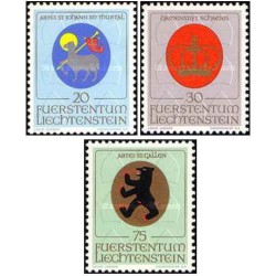 3 عدد تمبر نشان های ملی - لیختنشتاین 1970