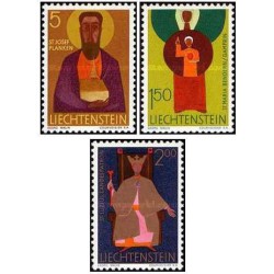 3 عدد تمبر سری پستی - مقدسین - لیختنشتاین 1968 قیمت 4.69 دلار