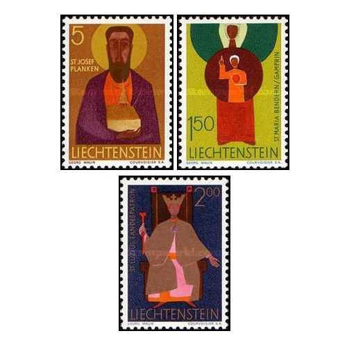 3 عدد تمبر سری پستی - مقدسین - لیختنشتاین 1968 قیمت 4.69 دلار