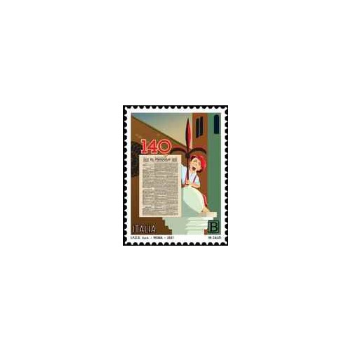 1 عدد تمبر صد و چهلمین سالگرد تأسیس روزنامه ایل پیکولو- خودچسب - ایتالیا 2021 ارزش روی تمبر 1.1 یورو