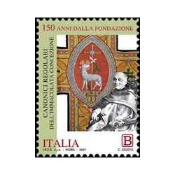 1 عدد تمبر یکصد و پنجاهمین سالگرد تأسیس جماعت شرایع مطهر- خودچسب - ایتالیا 2021 ارزش روی تمبر 1.1 یورو