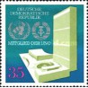 1 عدد  تمبر پذیرش آلمان دموکراتیک در سازمان ملل - جمهوری دموکراتیک آلمان 1973