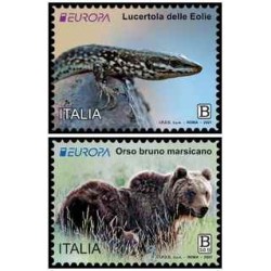 2 عدد تمبرمشترک اروپا Europa Cept - جانوران - خودچسب - ایتالیا 2021 ارزش روی تمبر 3.7 یورو